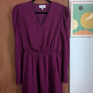 & Other Stories Deep Purple Textured Midi Dress